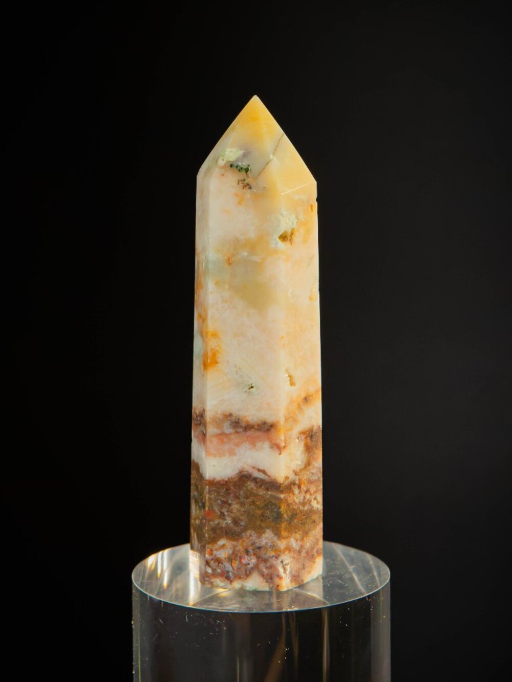 Crazy Lace Agate Polished Crystal Tower Point 3.5"